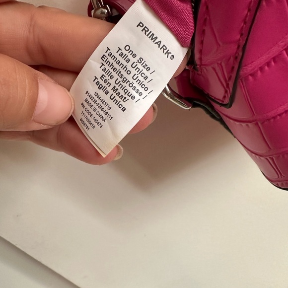 Primark Vibrant Pink Croc-Texture Crossbody Bag - Picture 9 of 10